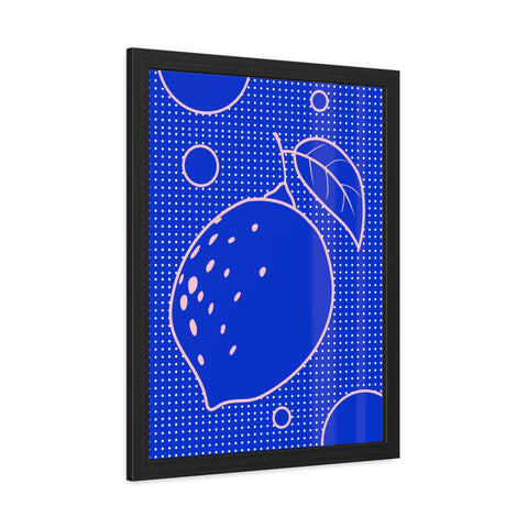 When life gives you lemons 5 - Blue Lemon Framed Poster - Modern Wall Art for Kitchen Decor