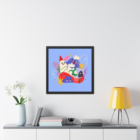 Fun Land 2 - Colorful Whimsical Framed Poster - Fun Wall Art for Playful Spaces