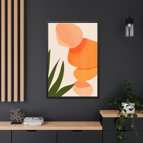 Agora 3 - Modern Abstract Framed Poster - Earthy Tones for Home Décor