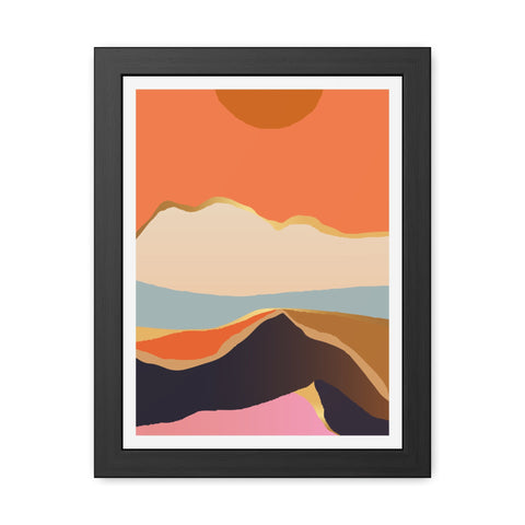 South 2 - Abstract Mountain Framed Poster - Modern Wall Art for Home Decor
