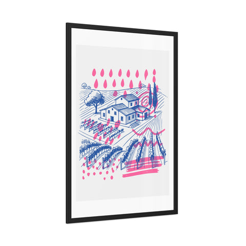 Wine Country 3 - Vibrant Vineyard Framed Poster - Modern Art Decor for Wine Lovers
