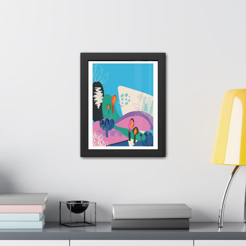 Ericsson 2 - Vibrant Framed Poster Art – Colorful Abstract Landscape