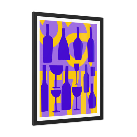 Sonoma 1 - Colorful Wine Bottles Framed Poster | Modern Art for Home Decor