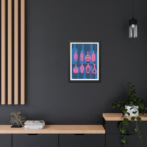 Wine Country 4 - Vibrant Bottles Framed Poster - Modern Art Home Decor