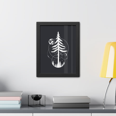 Treecraft 1 - Nature-Inspired Framed Poster - Cosmic Pine Tree Wall Art