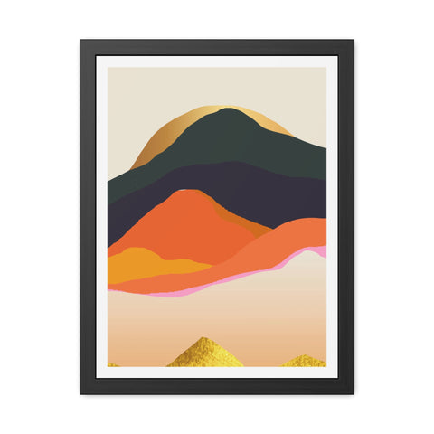 South 5 - Elegant Mountain Landscape Framed Poster - Modern Art for Home Decor