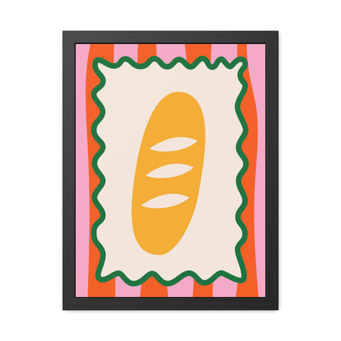 Whimsical Bread Framed Poster - Colorful Kitchen Wall Art