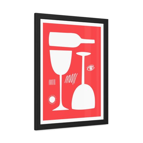 Wine Country 5 - Modern Abstract Framed Poster - Wine Glass & Bottle Art