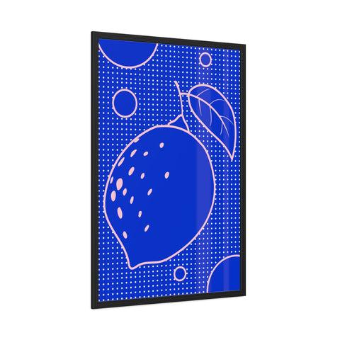 When life gives you lemons 5 - Blue Lemon Framed Poster - Modern Wall Art for Kitchen Decor