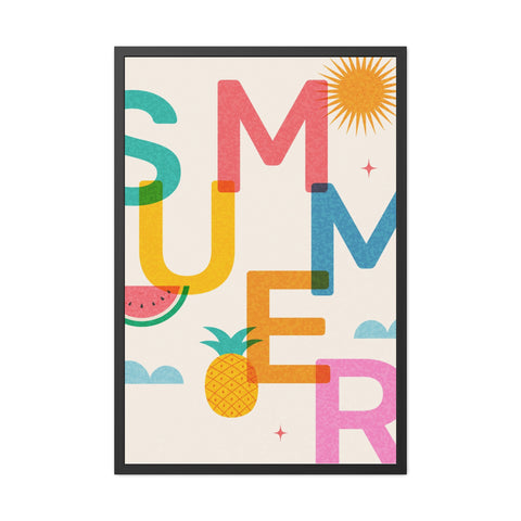 Summer 1 - Colorful Summer Framed Poster - Vibrant Tropical Wall Art