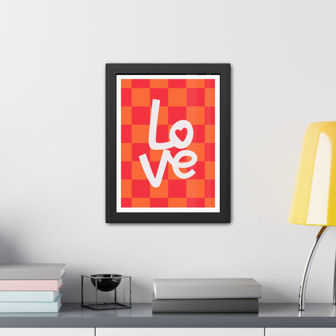 Lovin' 4 - Love Checkered Framed Poster - Perfect Wall Art for Home Decor & Gifts