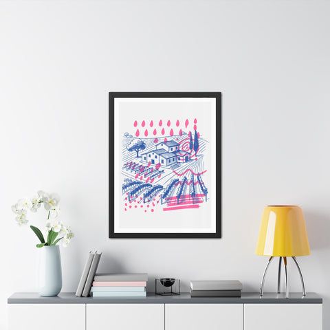 Wine Country 3 - Vibrant Vineyard Framed Poster - Modern Art Decor for Wine Lovers