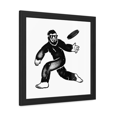 Frisbee - Cool Sasquatch Framed Poster - Fun Wall Art for Outdoorsy Decor