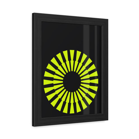 Modernica 2 - Modern Geometric Framed Poster - Bright Yellow Circle Art for Contemporary Spaces