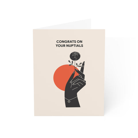 'Congrats on Your Nuptials' Greeting Card – Wedding / Engagement Greeting Card - Illustrated, Modern