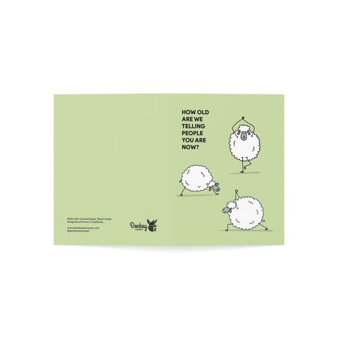 “How Old Are We Telling People You Are Now?” Funny Sheep Birthday Card – Birthday Greeting Card - Illustrated, Funny, Snarky, Modern