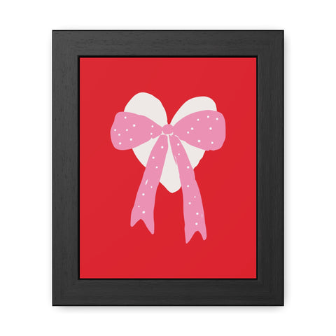 With a bow 2 - Heart Ribbon Framed Poster - Perfect for Valentine's Day Decor