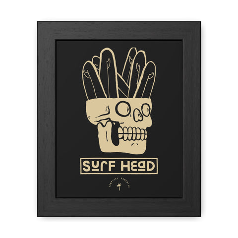 Surf Head Framed Poster - Edgy Wall Art for Surfers and Beach Lovers