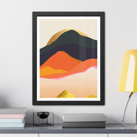 South 5 - Elegant Mountain Landscape Framed Poster - Modern Art for Home Decor