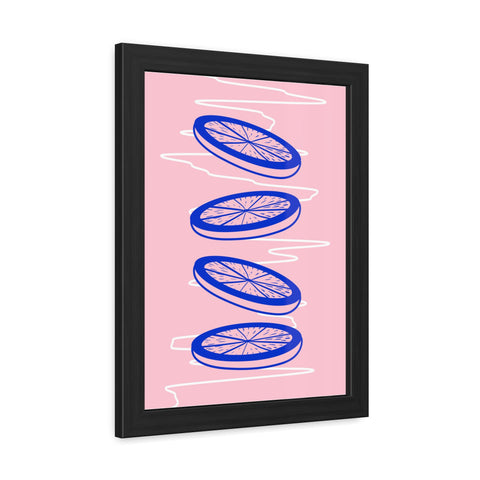 When life gives you lemons 6 - Trendy Framed Poster - Vibrant Blue Citrus Slices Art for Modern Home Decor