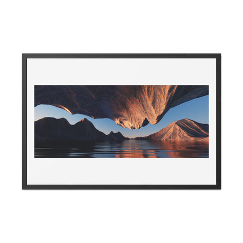 Rock Formation 3 - Stunning Landscape Framed Poster | Abstract Mountain Reflection Wall Art