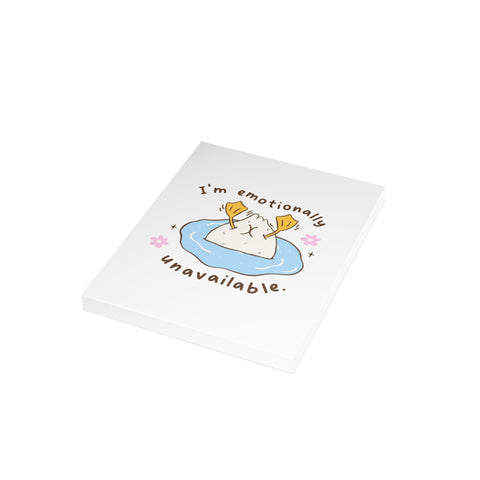 Cute “I’m Emotionally Unavailable” Greeting Card — Humorous Greeting Card - Illustrated, Funny, Snarky, Modern