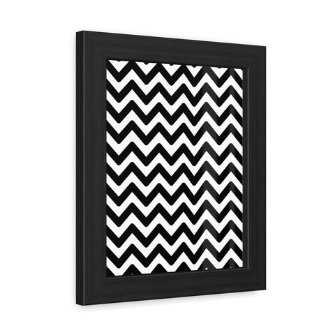 Damien 2 - Modern Chevron Framed Poster | Black & White Wall Art for Home Decor
