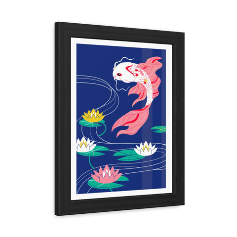 Japanese Garden 1 - Koi Fish Framed Poster - Tranquil Water Lily Art for Home Décor