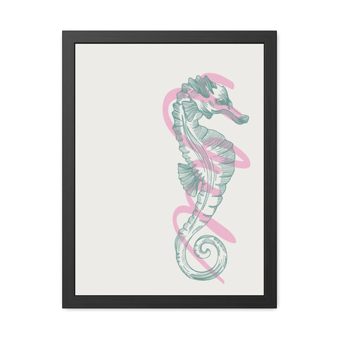 Marine Life 4 - Elegant Seahorse Framed Poster - Coastal Home Decor