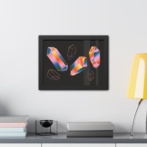 Gems - Modern Geometric Crystal Framed Poster - Stylish Wall Art for Home Decor