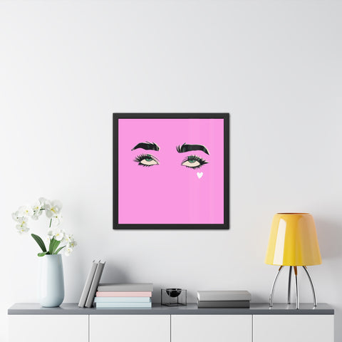 How your email finds me - Stylish Framed Poster with Eye Art - Pink Wall Decor for Modern Spaces