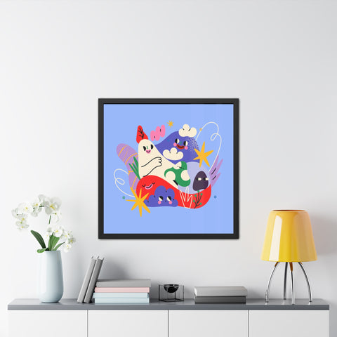 Fun Land 2 - Colorful Whimsical Framed Poster - Fun Wall Art for Playful Spaces