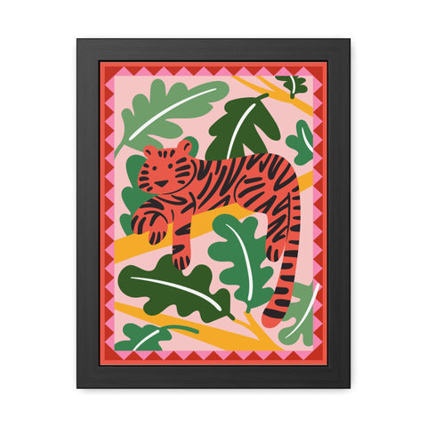 Amazon 1 - Tropical Tiger Framed Poster - Colorful Wall Art for Jungle Lovers