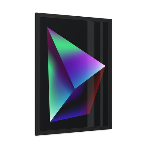 Omega 3 - Minimalist Geometric Framed Poster - Vibrant 3D Triangle Art for Modern Decor