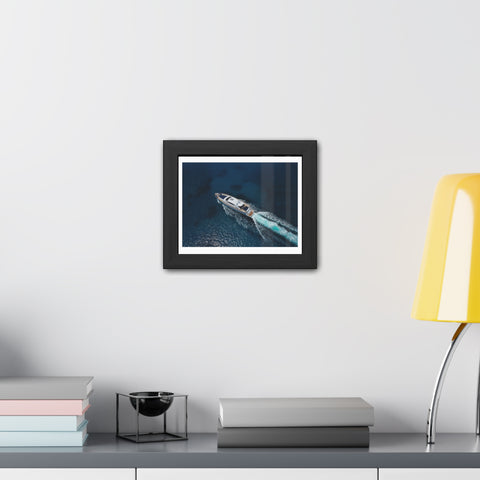 In the water - Nautical Framed Poster - Luxury Yacht at Sea Wall Art