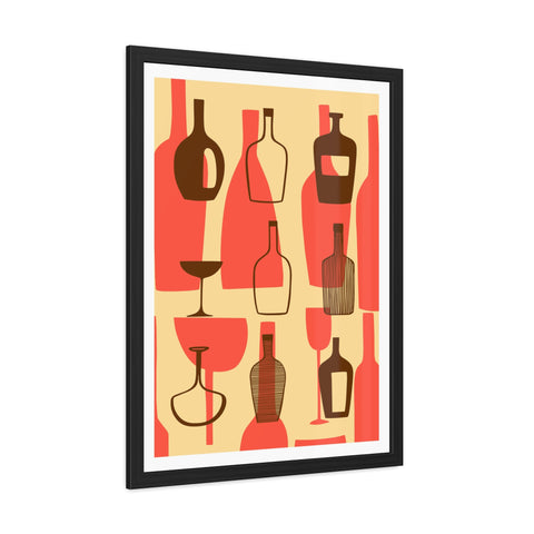 Wine Country 2 - Artistic Framed Poster – Abstract Bottle Design for Home Decor