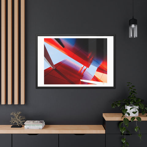 Red Architecture - Modern Framed Art Posters - Abstract Red Architecture Wall Decor