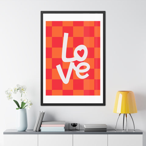 Lovin' 4 - Love Checkered Framed Poster - Perfect Wall Art for Home Decor & Gifts
