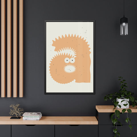 Lettermon - a monster - Quirky Framed Monster Poster - Playful Wall Art for Kids' Rooms