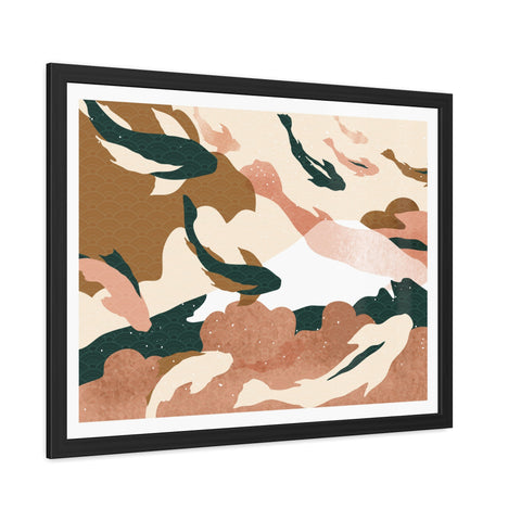 Koi Wind 1 - Abstract Fish Framed Poster - Nature-Inspired Wall Art for Home Decor