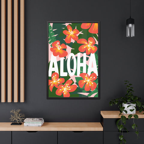 Aloha - Tropical Framed Poster - Bright Floral Wall Art for Home Décor
