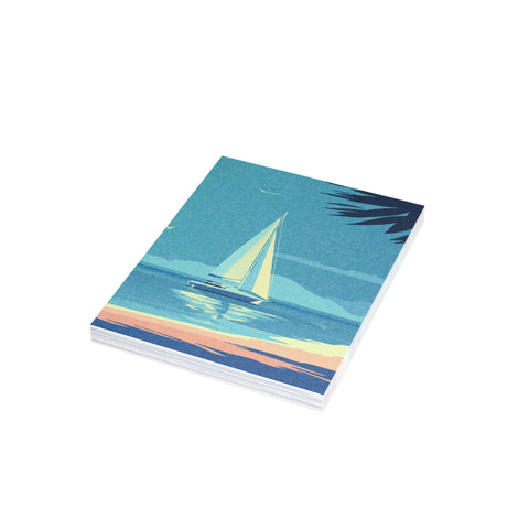 Sailboat Beach Greeting Cards — Abstract / Sympathy / Thinking of you / Melancholy / Sad Greeting Card - Illustrated, moving