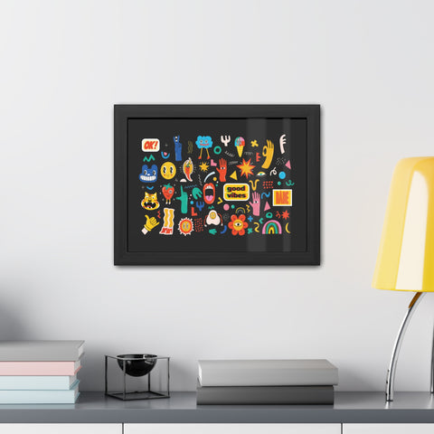 Good Vibes Framed Poster – Colorful Wall Art for Positive Energy