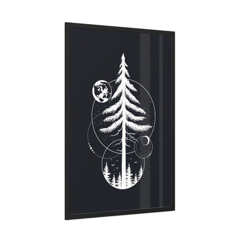 Treecraft 1 - Nature-Inspired Framed Poster - Cosmic Pine Tree Wall Art