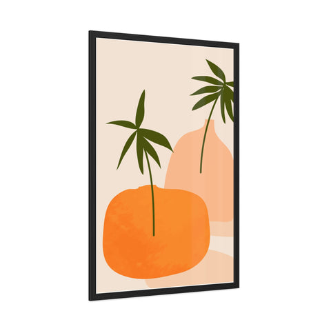 Agora 2 - Modern Framed Poster - Abstract Palm and Fruit Design for Home Decor
