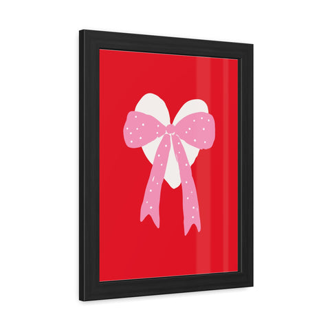 With a bow 2 - Heart Ribbon Framed Poster - Perfect for Valentine's Day Decor