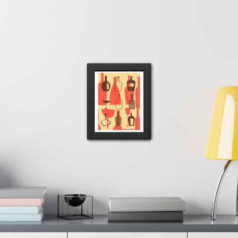 Wine Country 2 - Artistic Framed Poster – Abstract Bottle Design for Home Decor