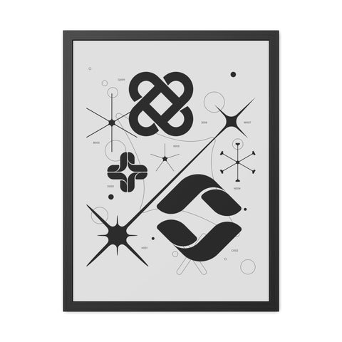 Gridlock 2 - Modern Abstract Framed Posters - Minimalist Wall Art for Home Decor