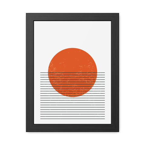 Ink Stamp 3 - Minimalist Sunset Framed Poster - Modern Home Decor Art