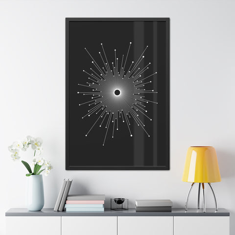Universalis 3 - Modern Geometric Framed Poster - Minimalist Black and White Wall Art